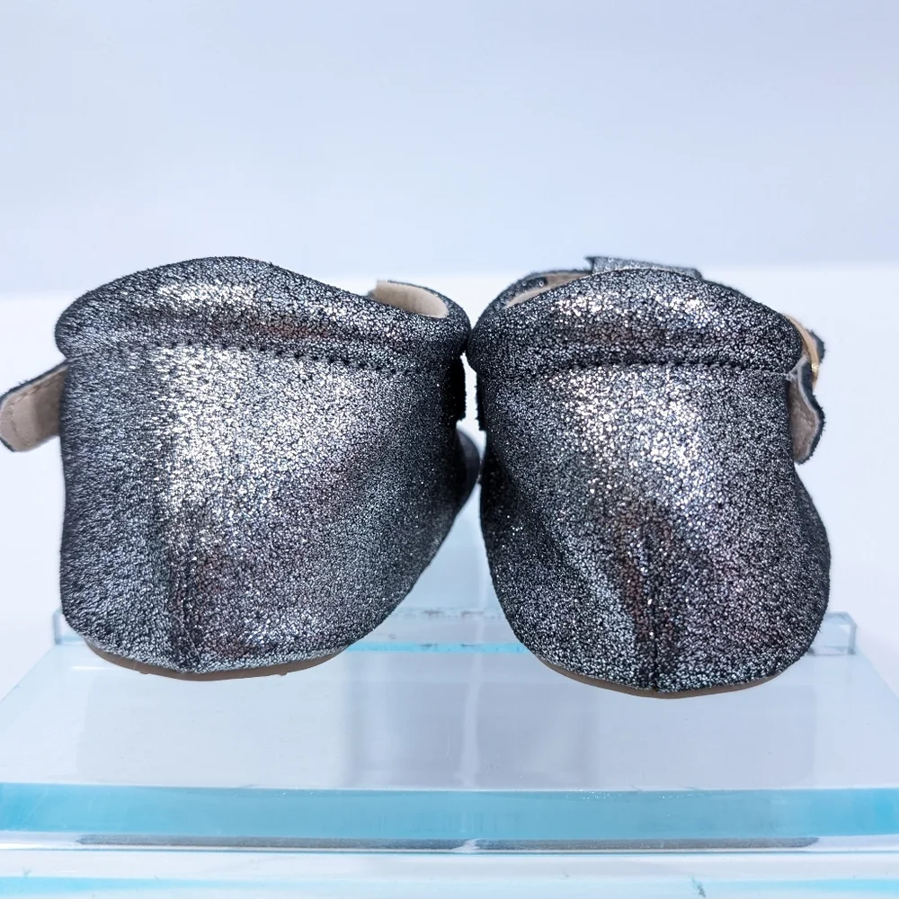 Little Love Bug T Bar Leather Moccasins sz 10 NEW Little Girl Dress Shoes Silver
